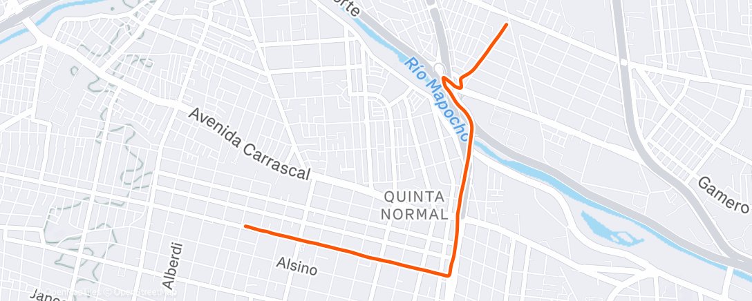 Map of the activity, Cycling
