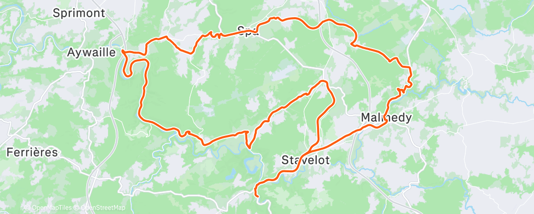 Map of the activity, Vélo du midi