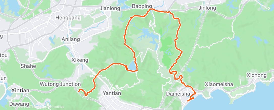 Map of the activity, 朝のトレイルランニング