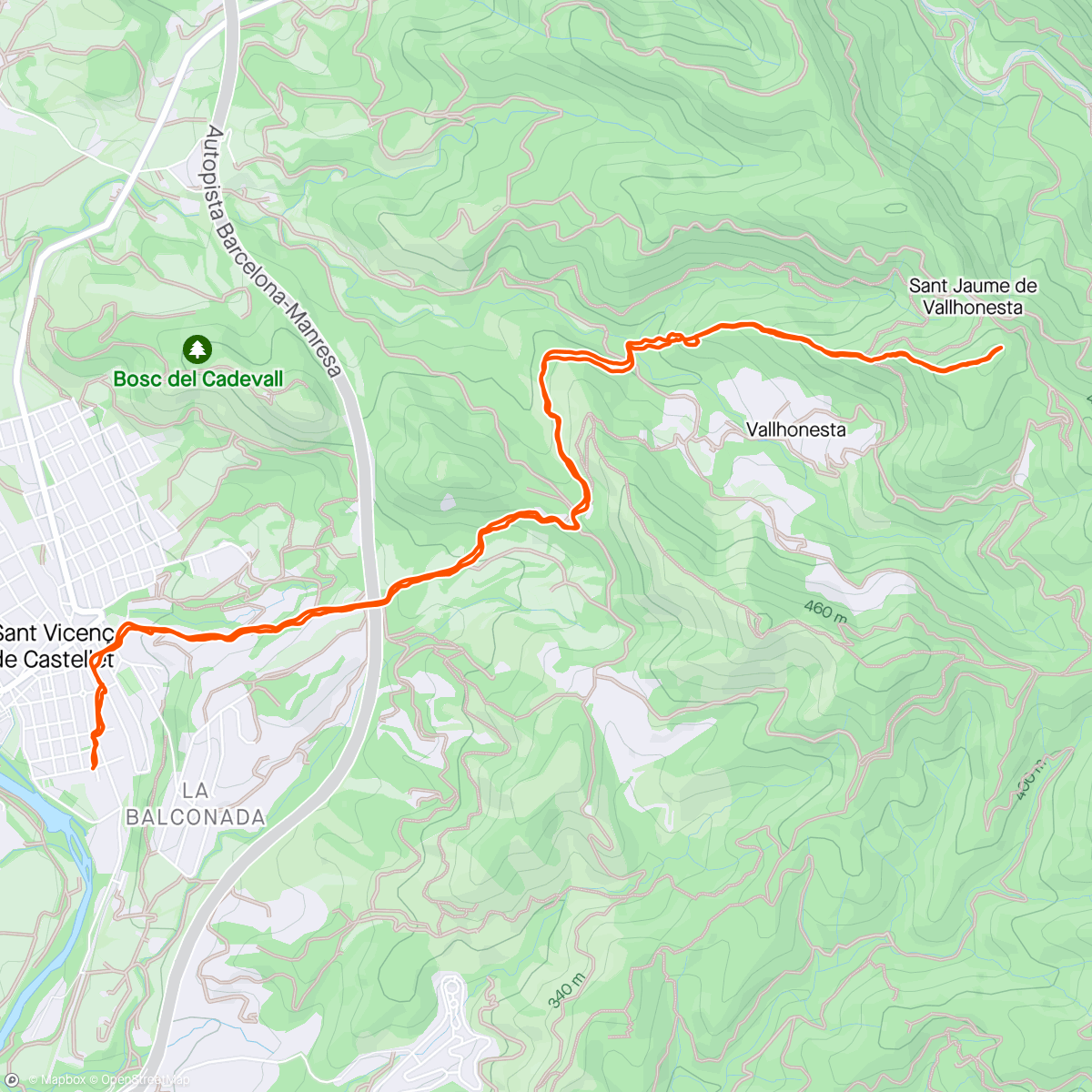 Map of the activity, Trail del sol