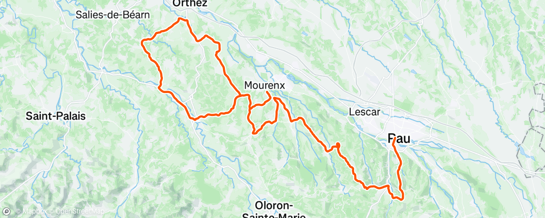Map of the activity, Sortie vélo le midi