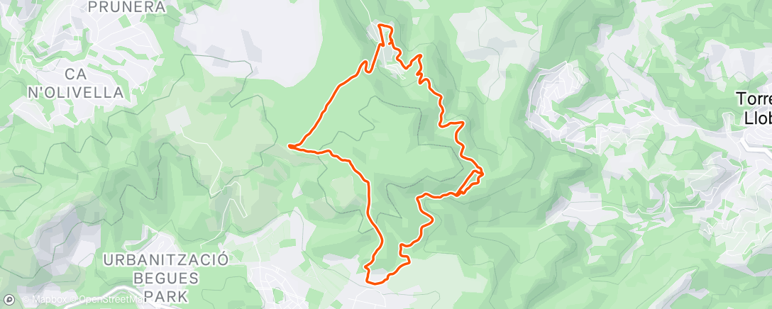 Mapa de la actividad, Vuelta en bicicleta de montaña matutina