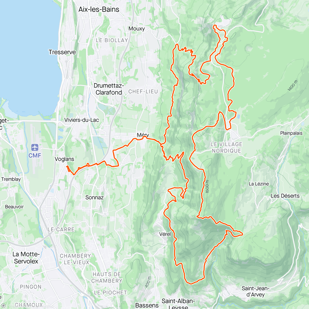 Map of the activity, 05/05/24 Trail Nivolet Revard, en terre ducale ! 85ème / 550