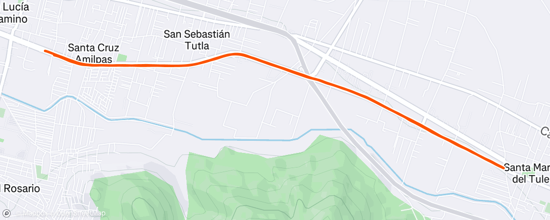 Map of the activity, Arbol del Tule Run