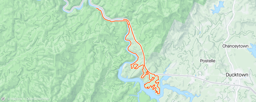 Map of the activity, DNF: Attempting the short Cohutta but pinched flat right before the cable bridge on the slab of rocks at the creek crossing. Then did the walk back to camp and just added it to my miles for the day. 😕
