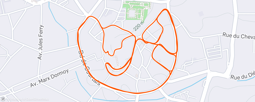 Map of the activity, Corrida de Montluçon, content!