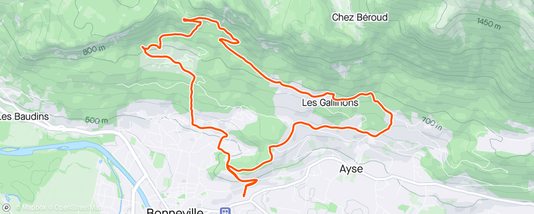 Map of the activity, Chez Broisin - col du Reray