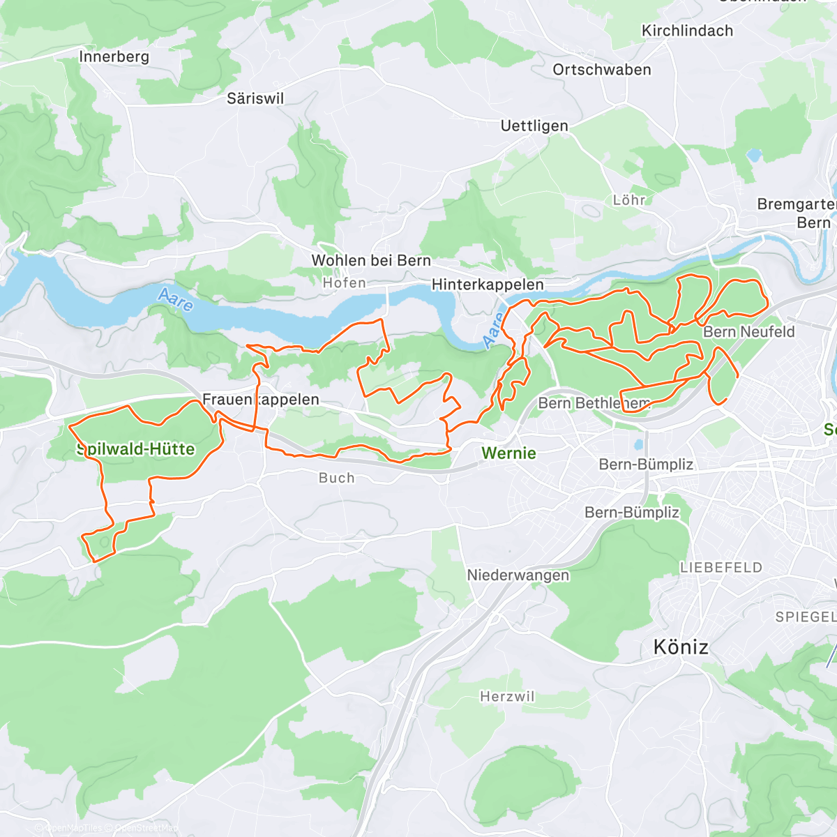 Map of the activity, Gravel Race Bern