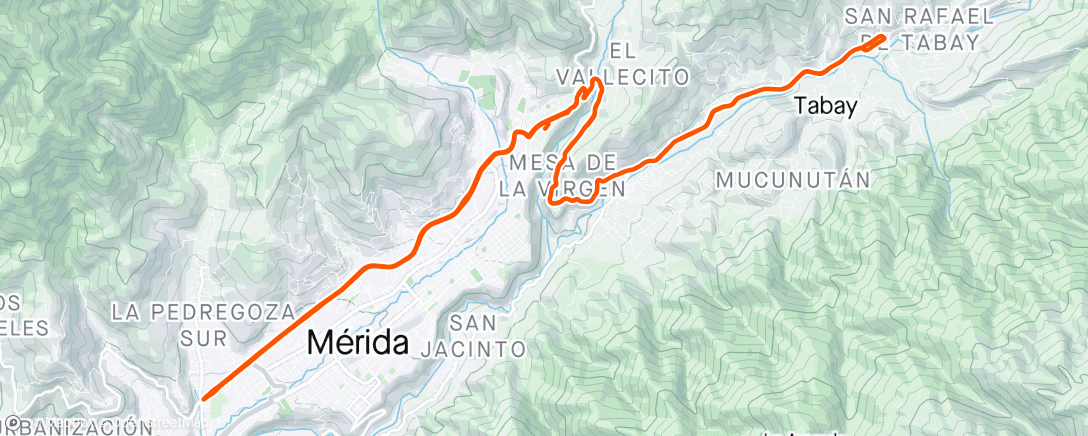 Mapa de la actividad (Tabay - Puente Pedregosa)