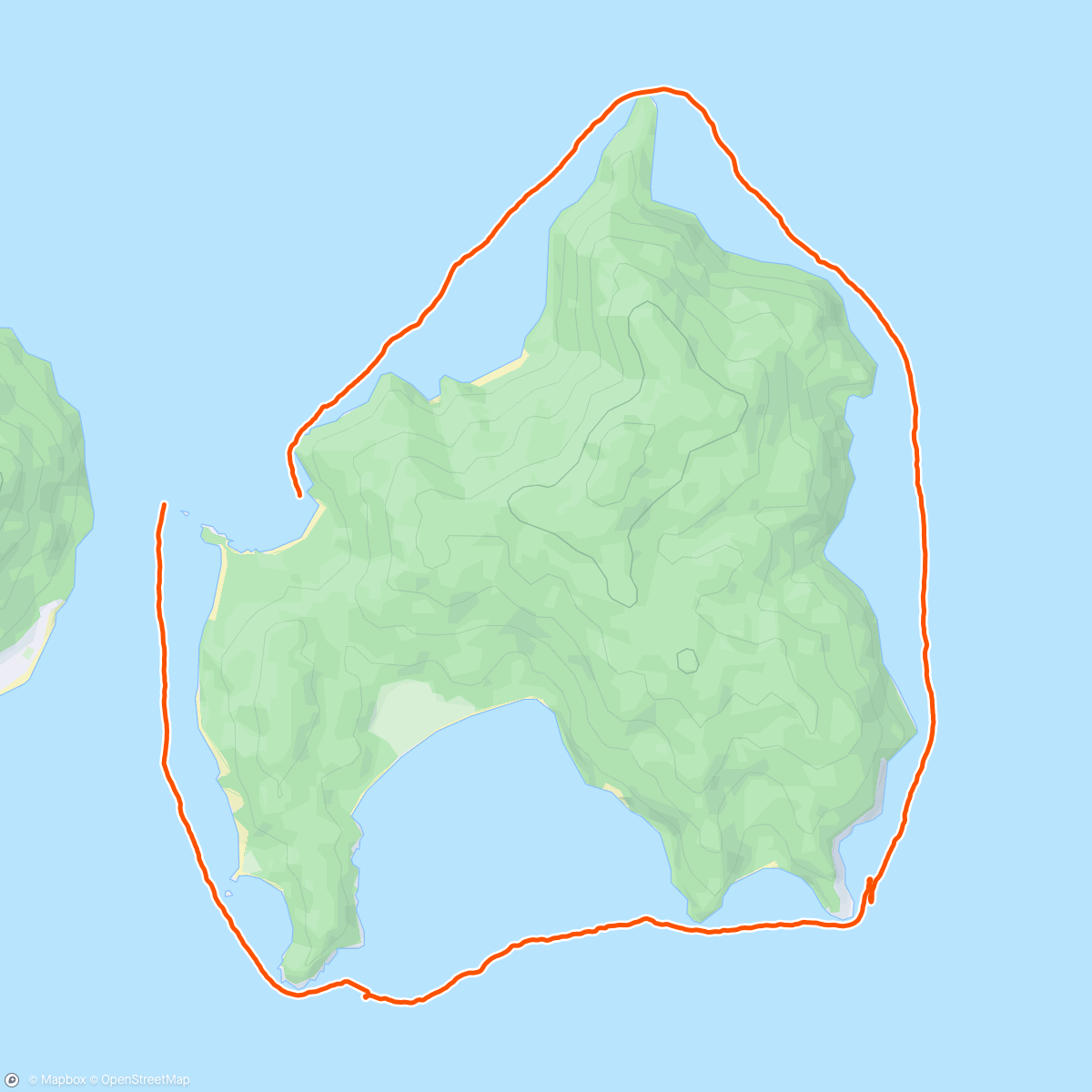 Map of the activity, Perhentian Round Island swim
