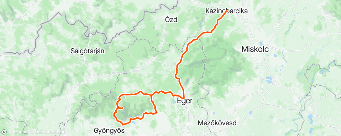 Map of the activity, Tour of Hungary stage 3
