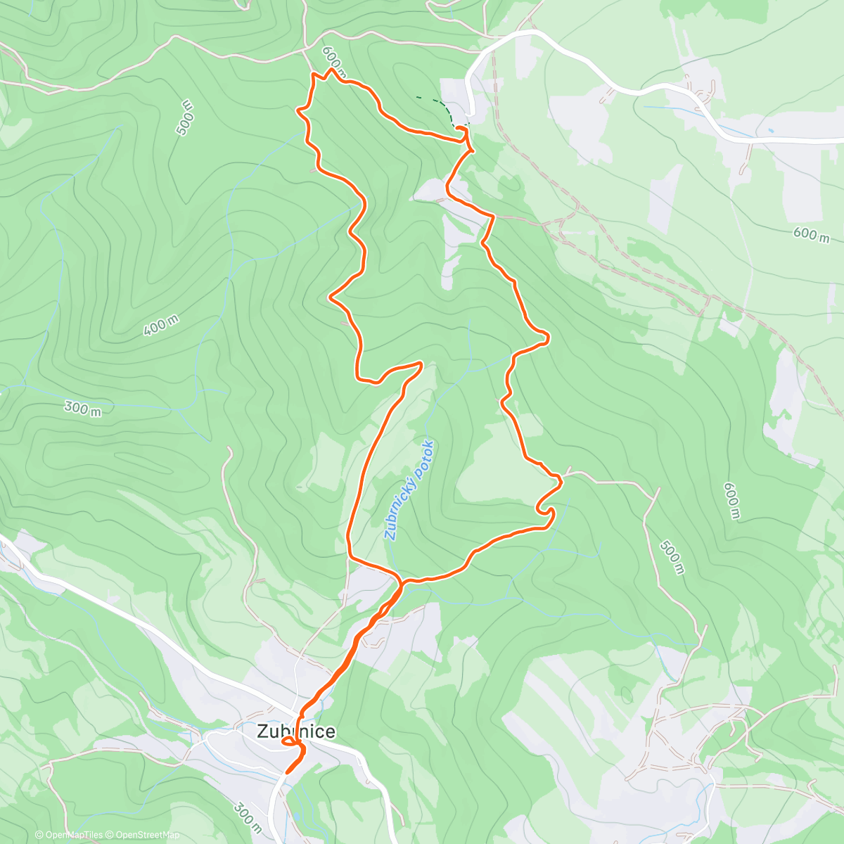 Карта физической активности (Zubrnice - Buková hora)