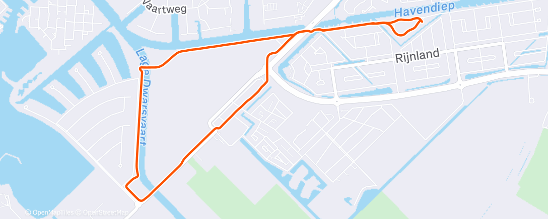 Map of the activity, Afternoon Run in Lelystad