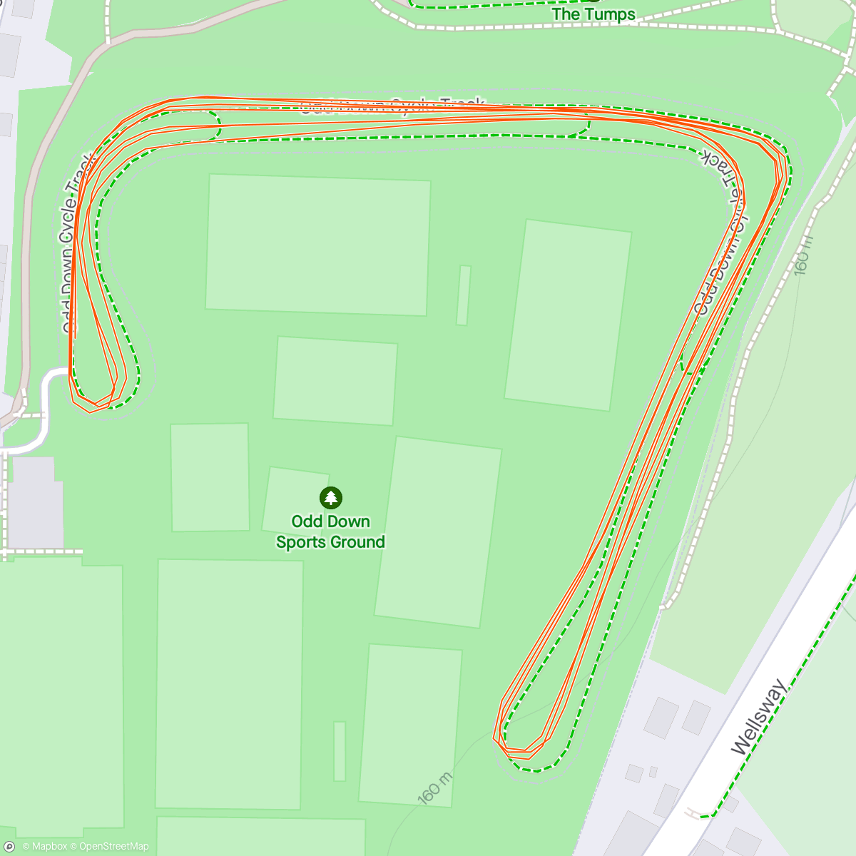 Map of the activity, Bristol Track Club 5k - 15:21