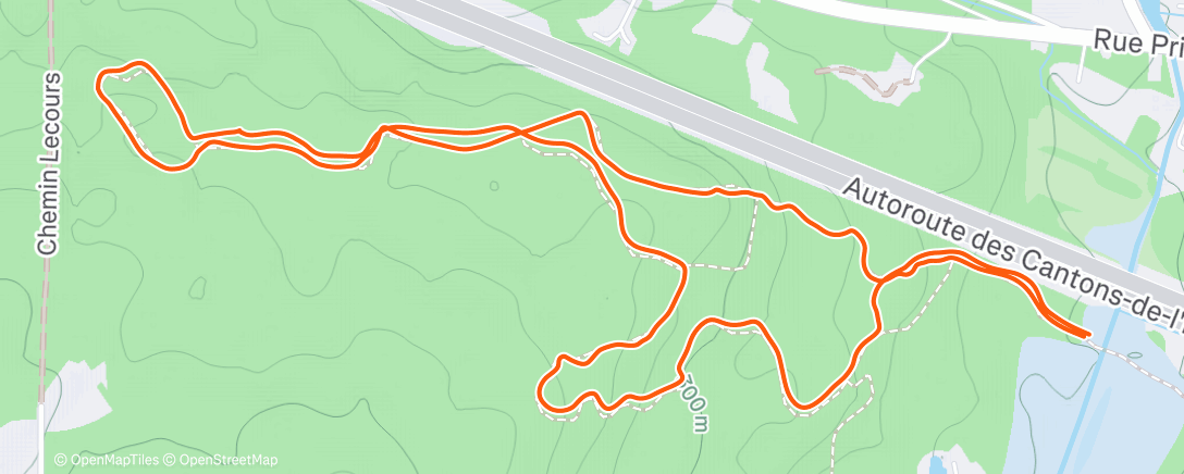Map of the activity, Course à pied dans l'après-midi