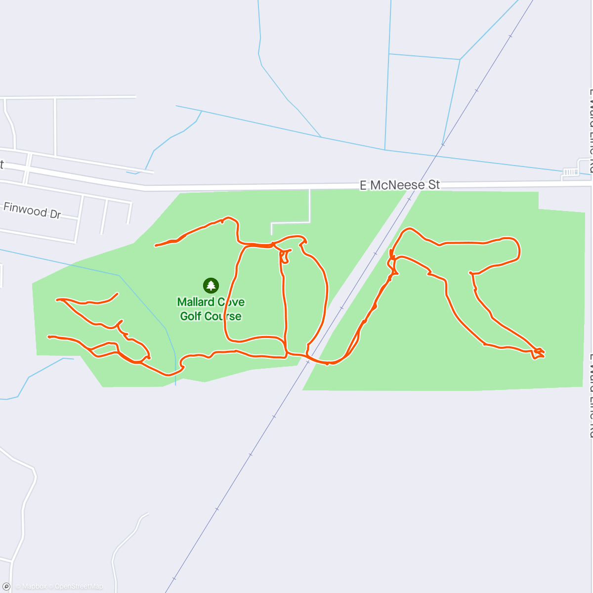 Map of the activity, Miles practice round