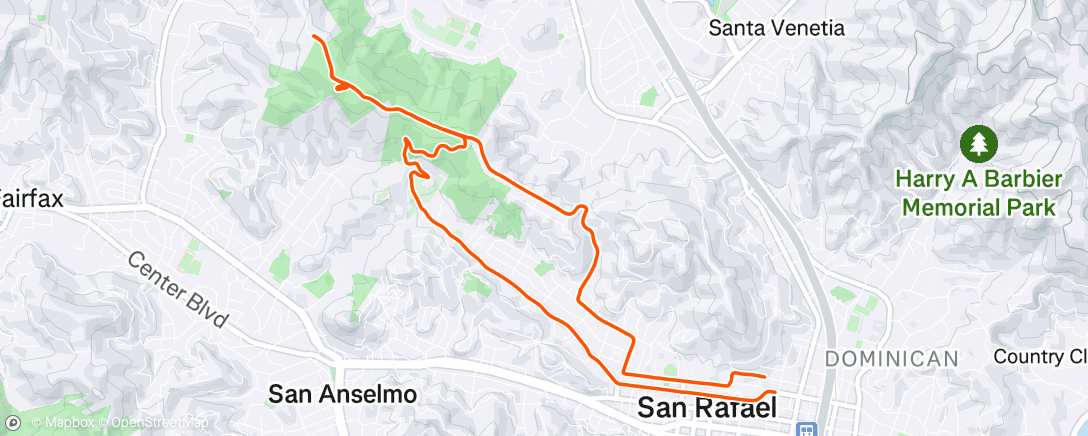 Map of the activity, Evening Ride