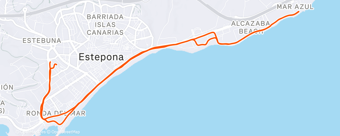 Map of the activity, Carrera de mañana
