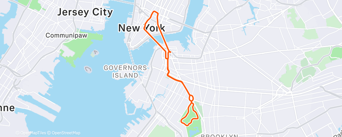 Map of the activity, Zwift - Over & Unders on The Greenway in New York