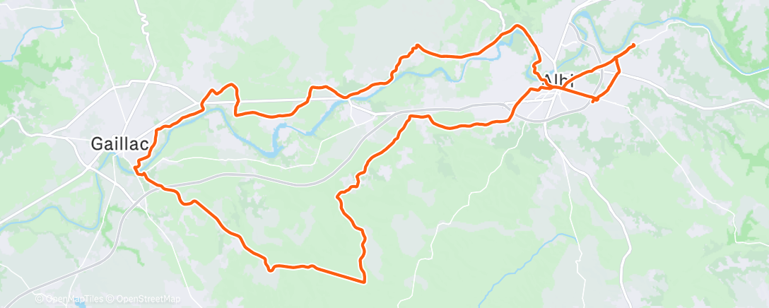 Map of the activity, Cyclisme