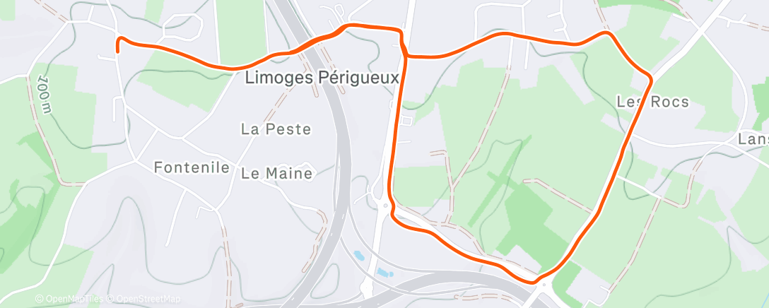 Map of the activity, Course à pied le matin