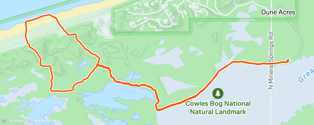 Map of the activity, Afternoon Hike