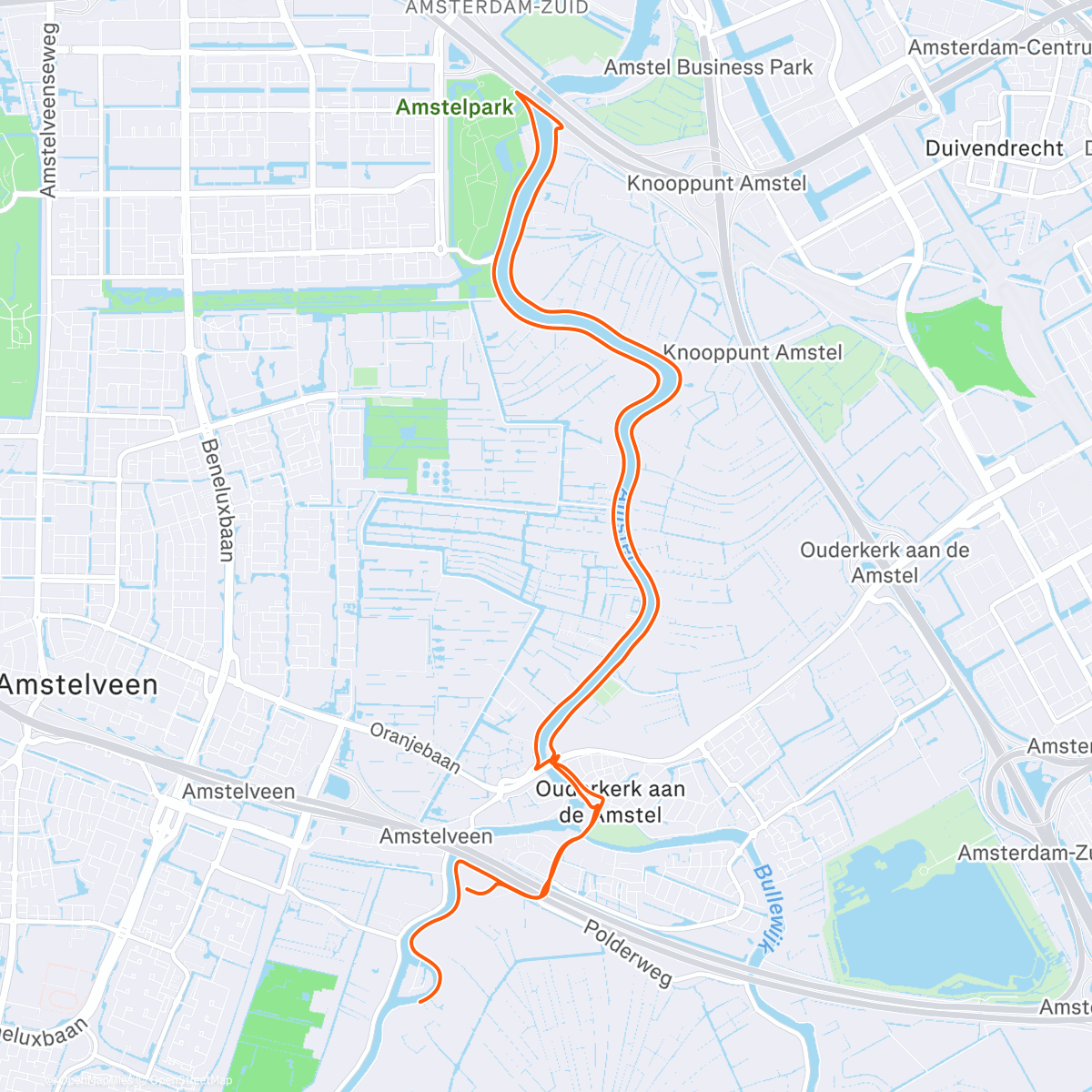 Map of the activity, Afternoon Run