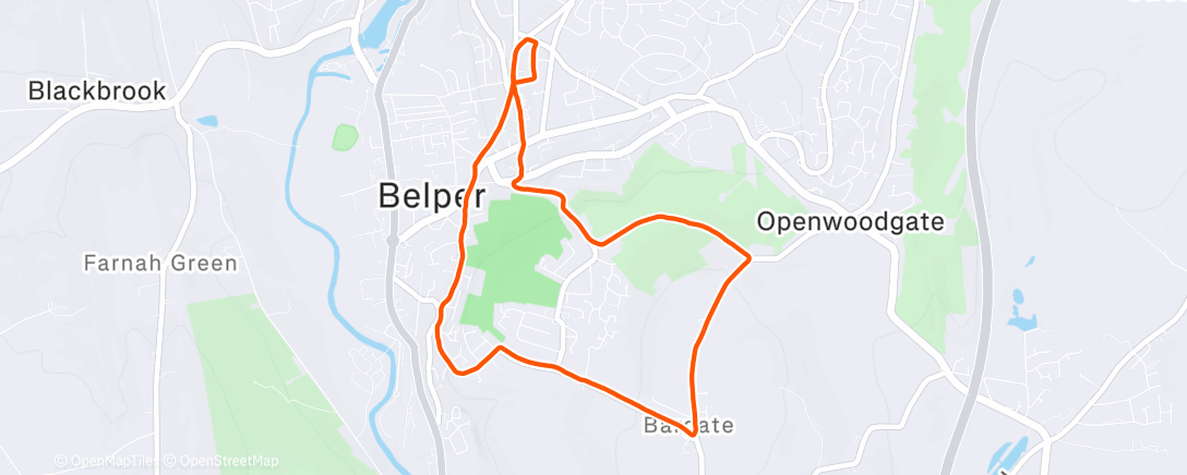 Map of the activity, Evening Run