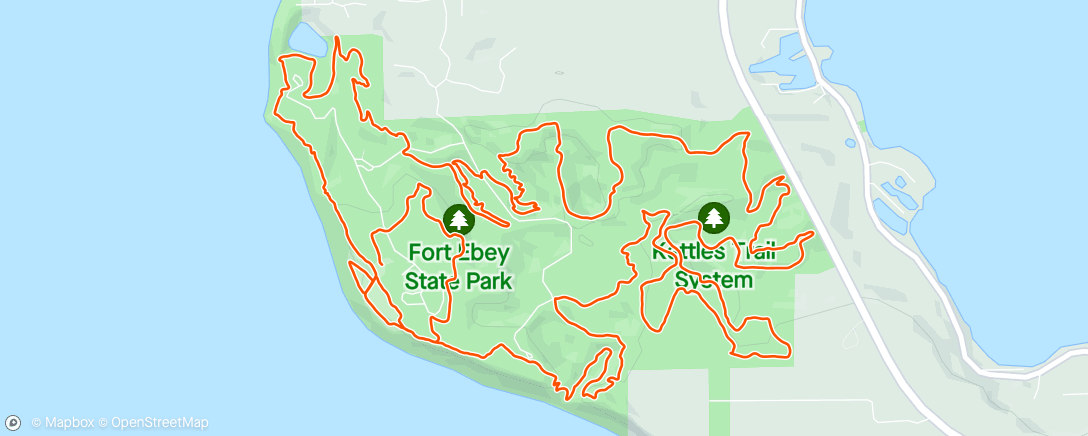 Map of the activity, Fort Ebey Kettles Trail Run
