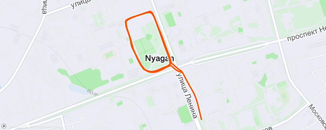 Map of the activity, Afternoon Run