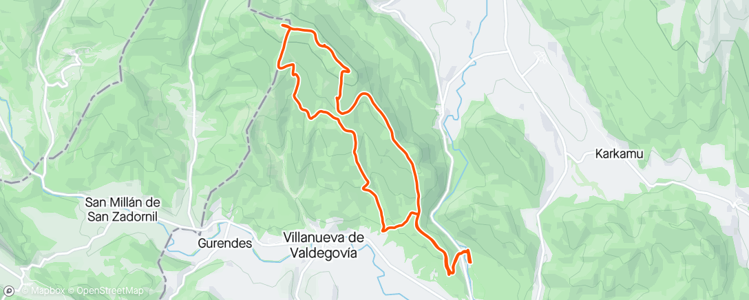 Map of the activity, Trail Run desde el camping de Angosto