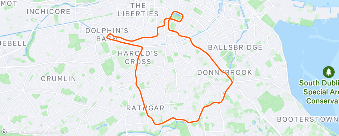 Map of the activity, Afternoon Run