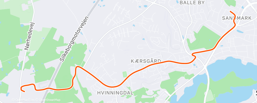 Map of the activity, Afternoon Run