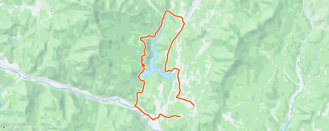 Map of the activity, Kinda wet, then my derailleur cable broke