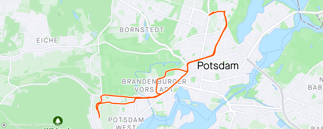 Map of the activity, Potsdam - Cycle - Runmeter