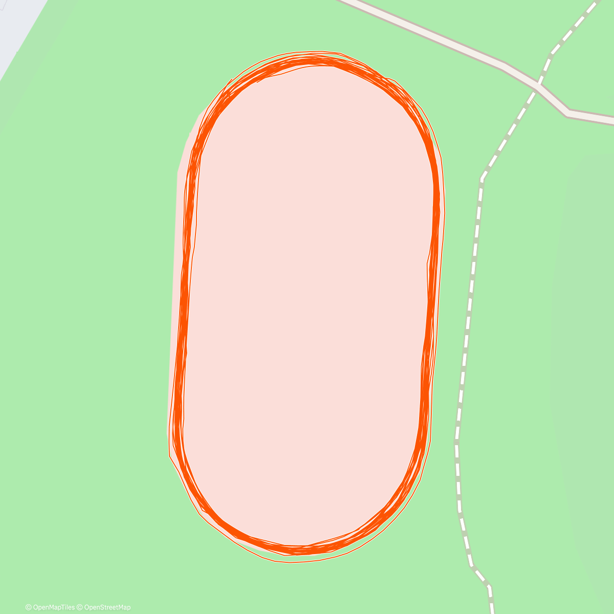 Map of the activity, 6am wet track session