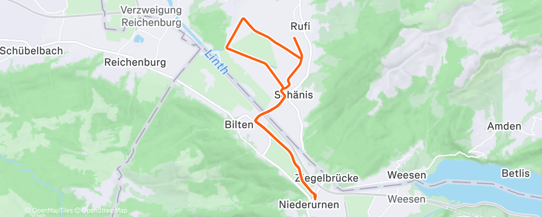 Map of the activity, Lauf am Morgen