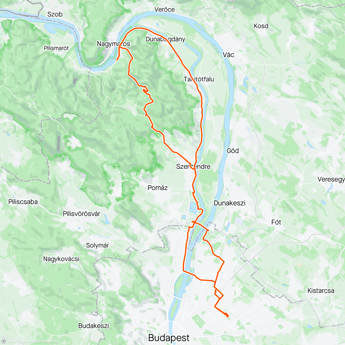 Map of the activity, Afternoon Ride