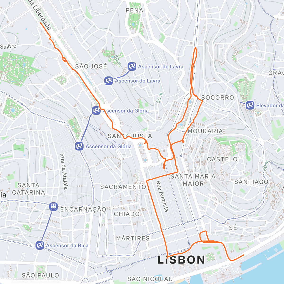 Map of the activity, Afternoon Walk