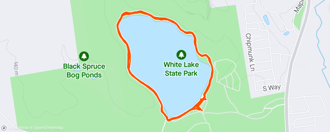 Map of the activity, White Lake Ultras 12 Hour