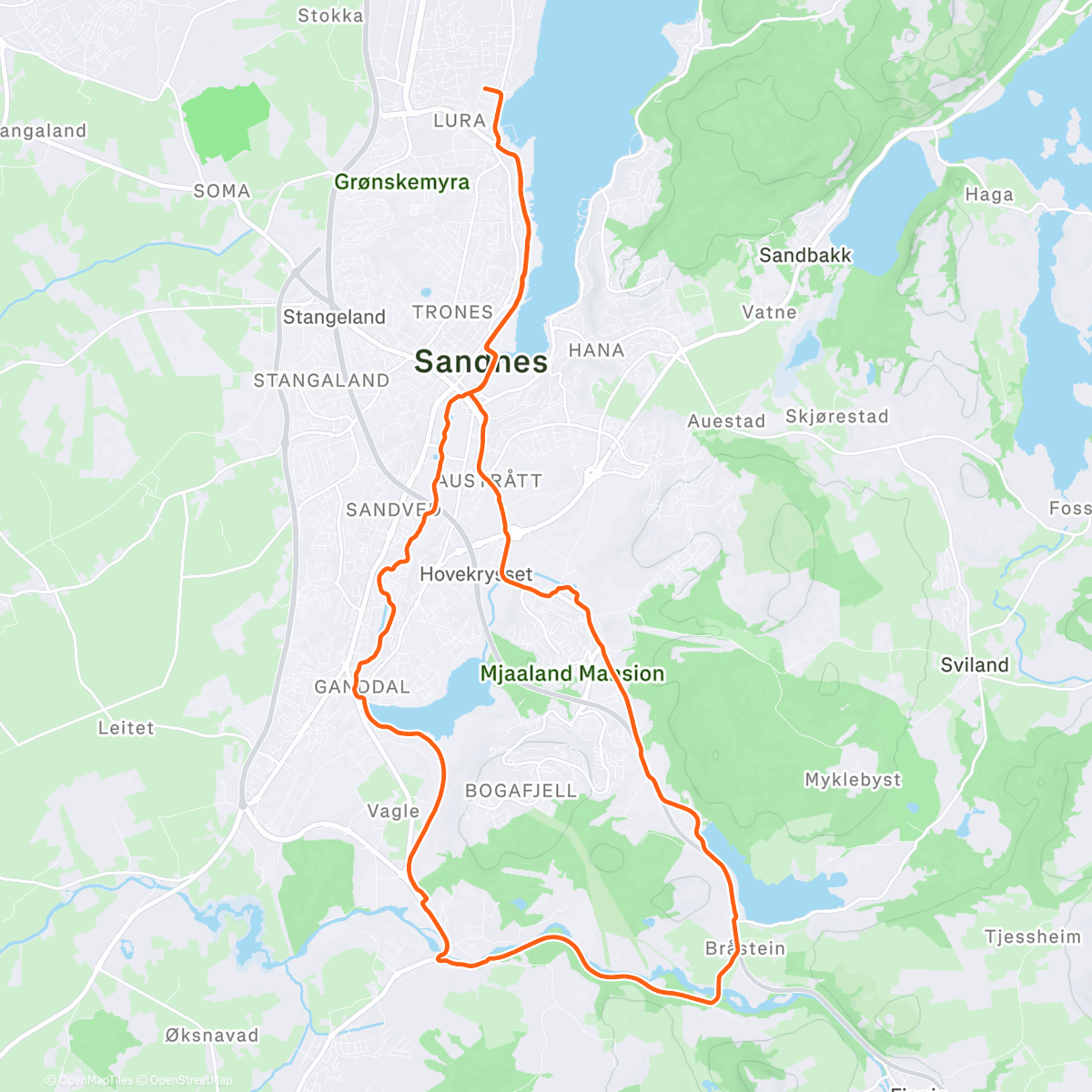 Map of the activity, Sunday long