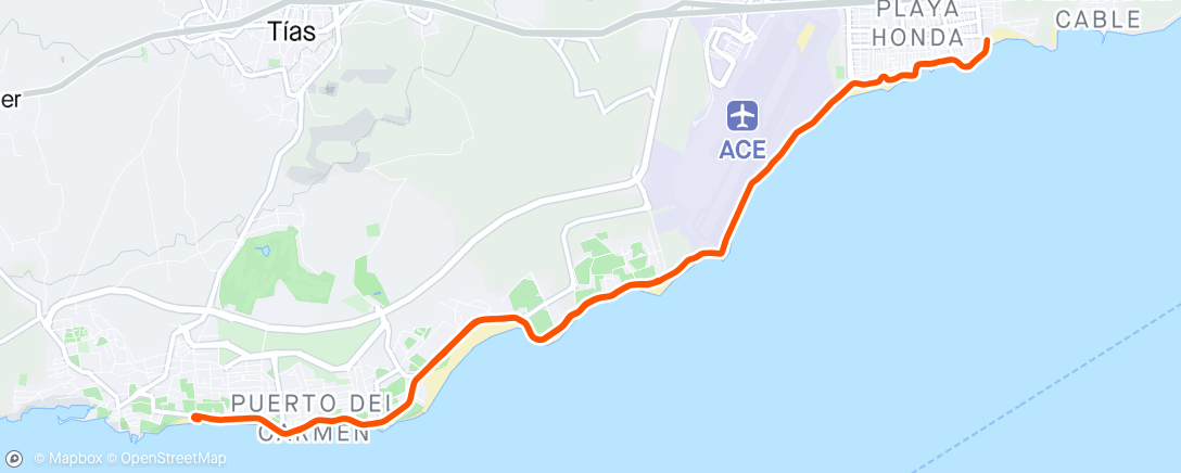 Carte de l'activité Ironman Lanzarote
