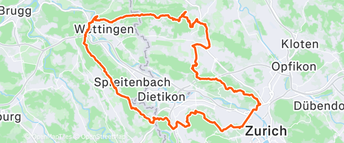 Route map of Wettingen Loop