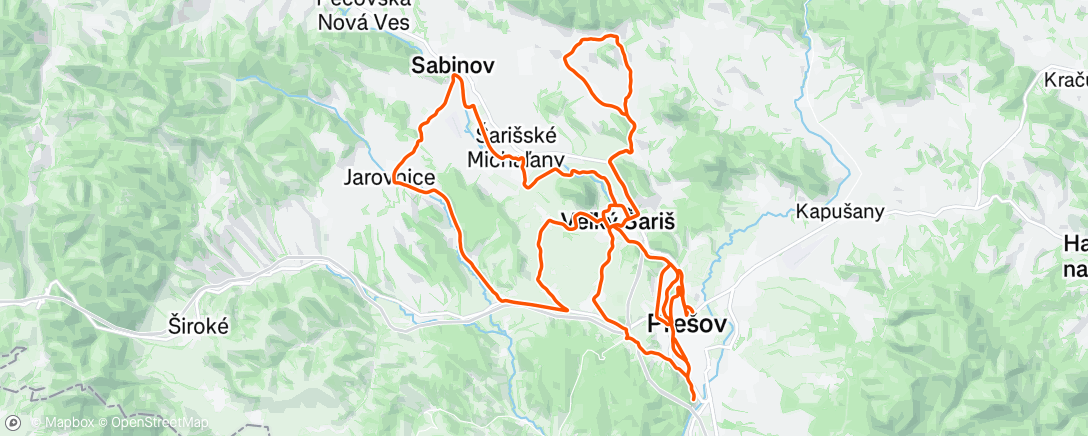 Map of the activity, Po-VŠ-Ratvaj-Župčany-Ražňany-SB-Imuna-Po