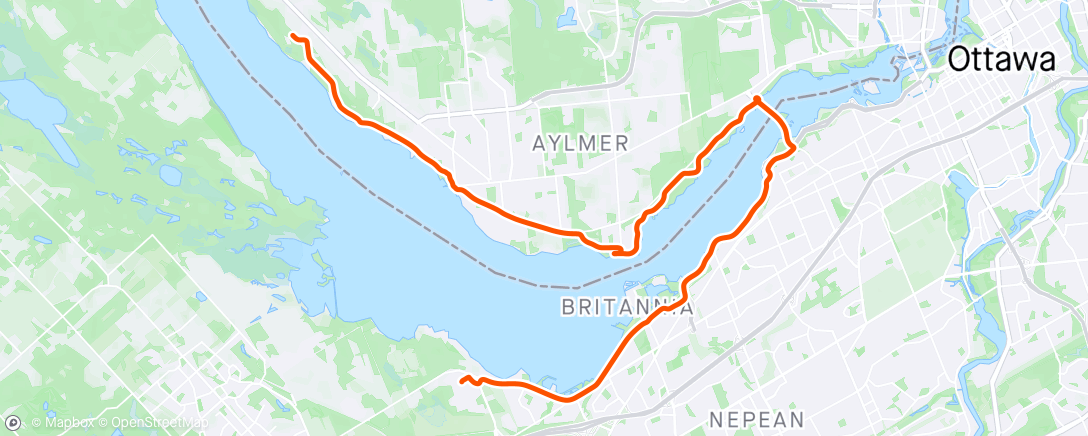 Map of the activity, Commute from work