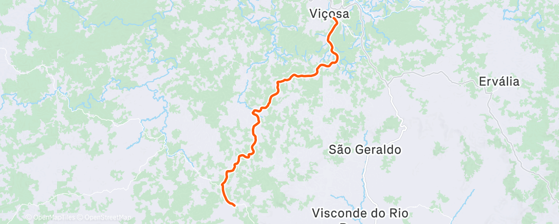 Map of the activity, Pedalada vespertina