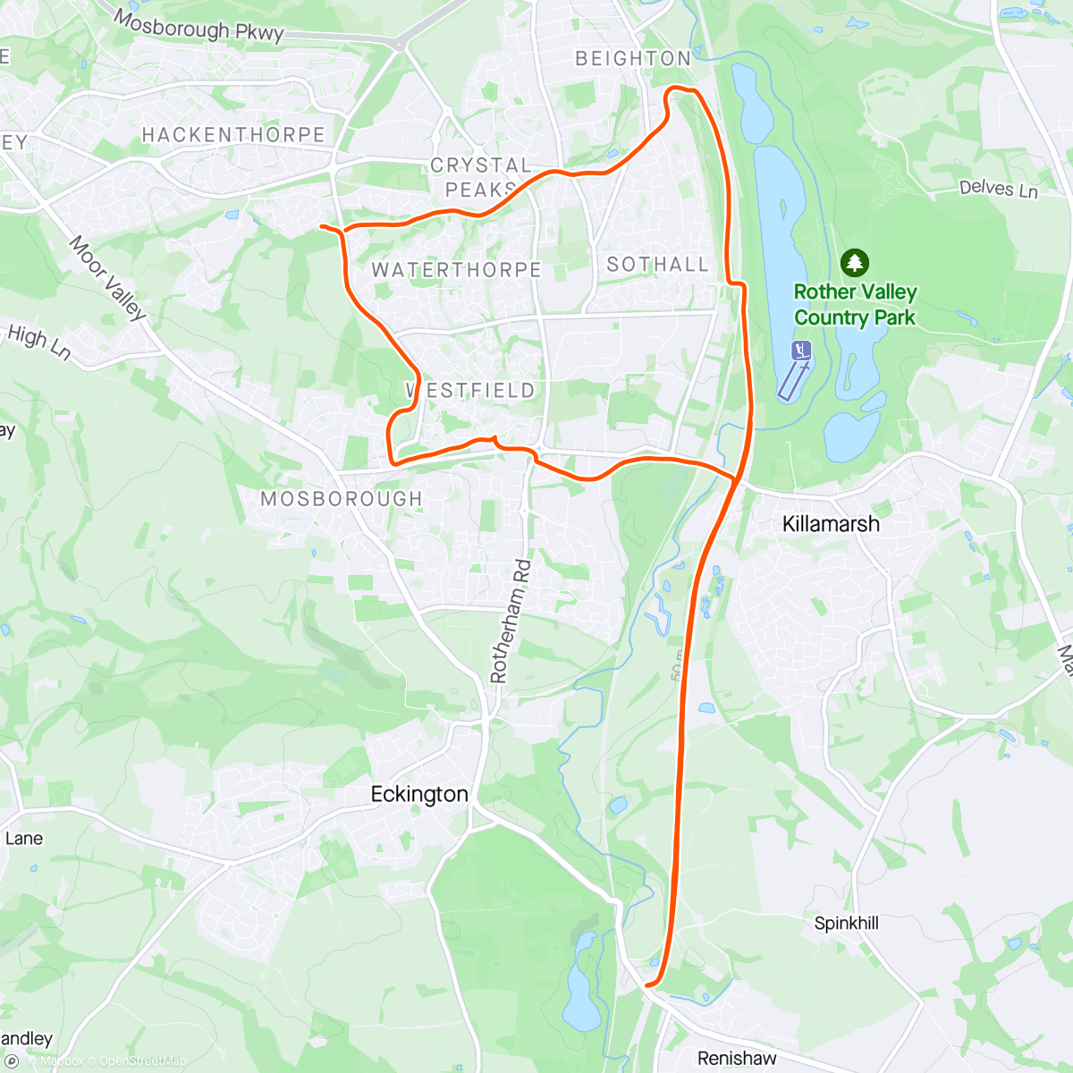 Map of the activity, 10 miler