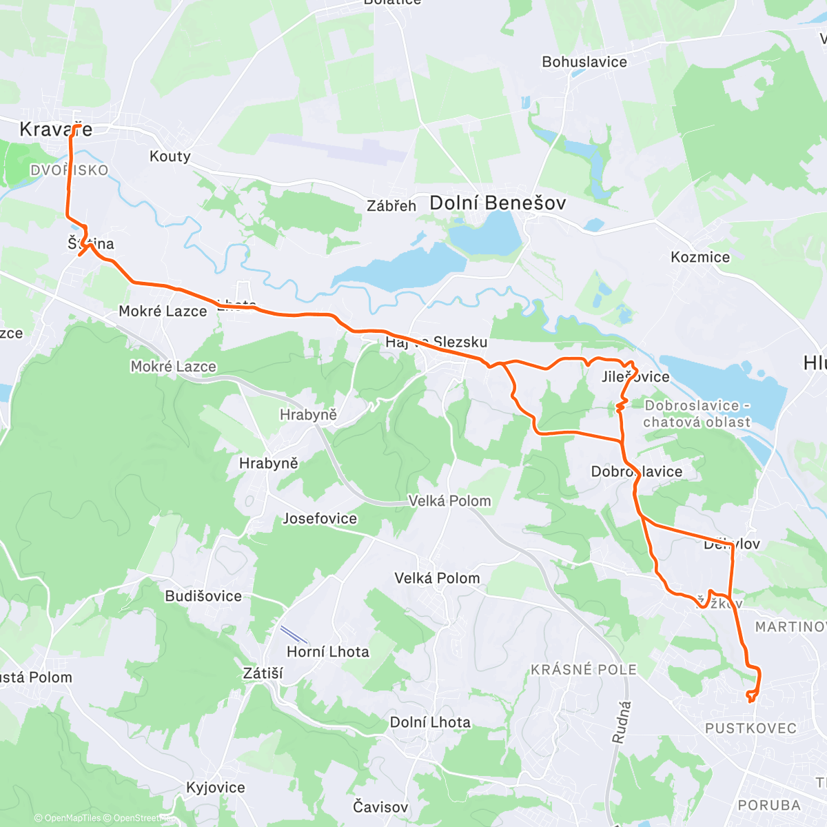 Map of the activity, Kravare