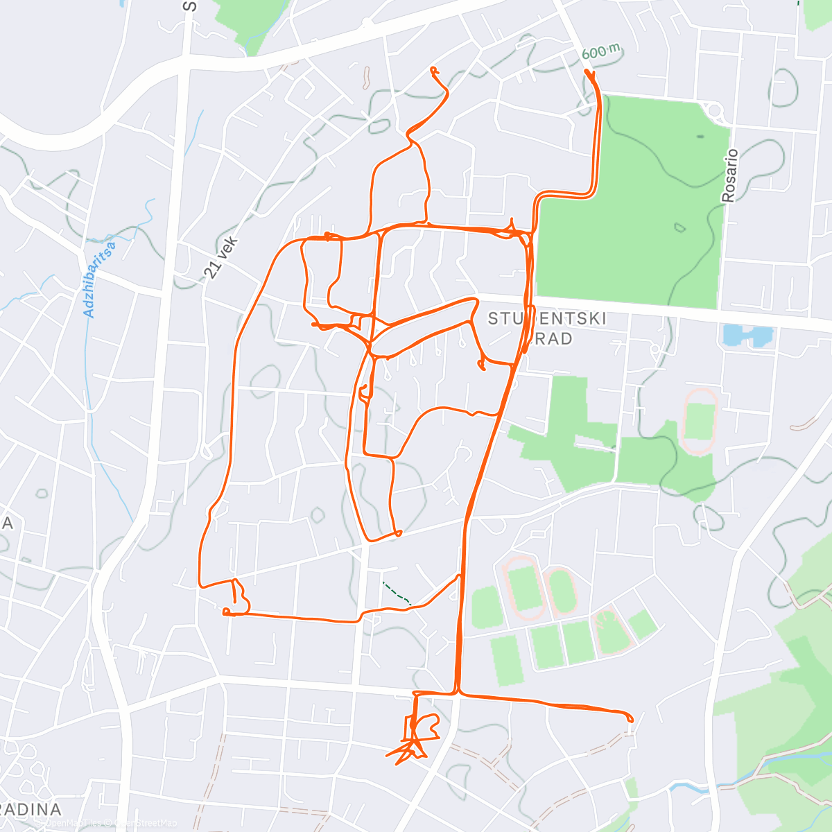 Map of the activity, Глово 2:00