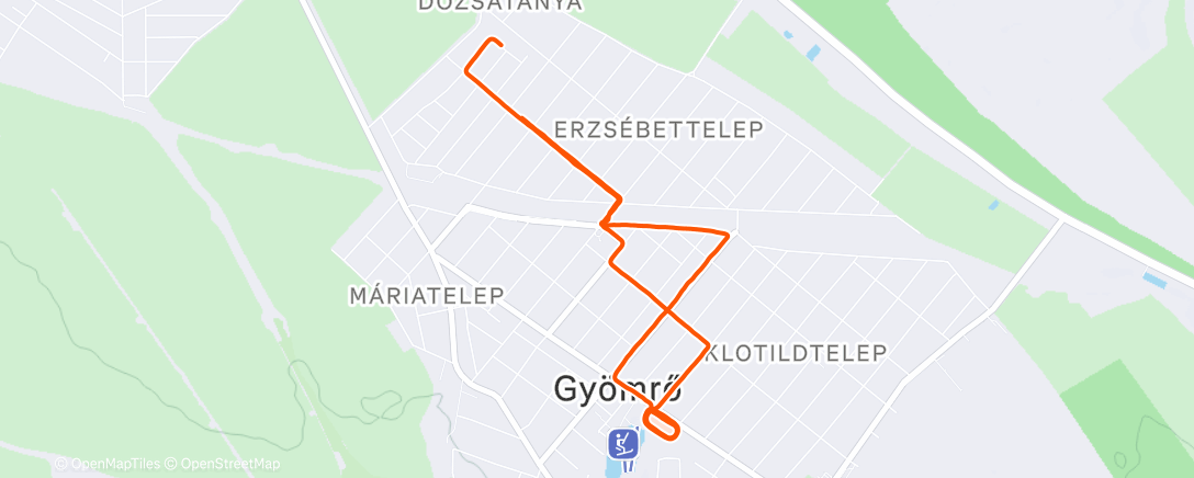 Map of the activity, Félig havas/jeges pályán 2x(4x400m) A minimál tervet nyomtam, az jól ment 💪